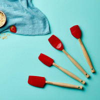 Лопатка кухонная, 28 см, силикон, дерево, красный, серия Cerise, LE CREUSET, Франция_00806990041244504240.jpg