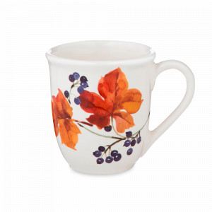 Кружка, 350 мл, керамика, белый, декор, серия Autunno, NUOVA CER, Италия, NUOVA CER (Италия)