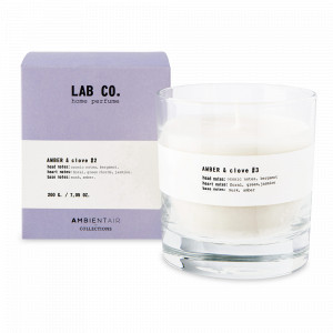 Свеча ароматическая «Amber and Clove», 40 часов горения, воск, стекло, серия Lab Co, AMBIENTAIR, Испания, Ароматические диффузоры с палочками