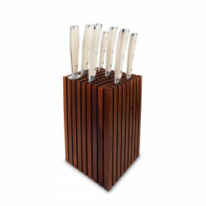 Набор из 8-и кухонных ножей на подставке из бука, серия Ikon Cream White, WUESTHOF, Золинген, Германия, Набор ножей сантоку