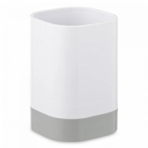 Стакан для зубных щеток Tyer, 7.6 х 11.3 см, пластик ABS, белый/серый, серия Bath, BERGENSON BJORN, Великобритания, BERGENSON BJORN (Великобритания)