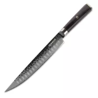 Нож кухонный для тонкой нарезки, 23 см, Black Damascus, HEIMCUT, Россия, 