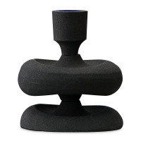 Подсвечник на одну свечу, 12 см, металл, черный, серия Vivlend, BERGENSON BJORN, Великобритания