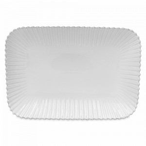 Блюдо прямоугольное White, 39.6 х 28 см, керамика, белый, серия Pearl, COSTA NOVA, Португалия, Pearl COSTA NOVA