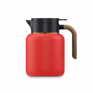 Термос - кувшин, 1.5 л, металл, керамика, красный, SAMADOYO, Китай, Термосы