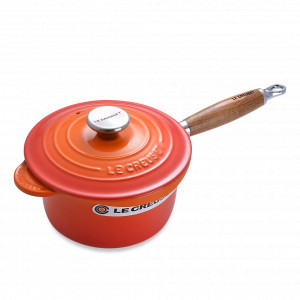 Ковш , 1,8 л, 18 см, чугун, дерево, оранжевый, серия Flame, LE CREUSET, Франция, LE CREUSET (Франция)