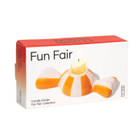 Подсвечник для одной свечи, 5.5 х 12 см, керамика, оранжевый, белый, серия Funfair, DOIY, Испания_00821710053838008784.jpg