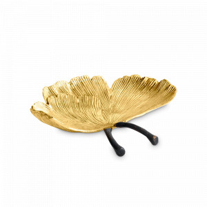 Чаша сервировочная «Листья гинкго», 14 х 12,5 см, латунь, серия Golden Ginkgo, MICHAEL ARAM, США, MICHAEL ARAM (США)