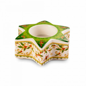 Подсвечник для чайной свечи «Palais Royal Рождественская звезда», 11 см, фарфор, декор, LAMART, Италия, Подсвечники и канделябры