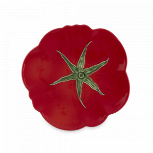 Тарелка обеденная «Томат», 29 см, керамика, красный, зеленый, серия Томат, Bordallo Pinheiro, Португалия, BORDALLO PINHEIRO (Португалия)