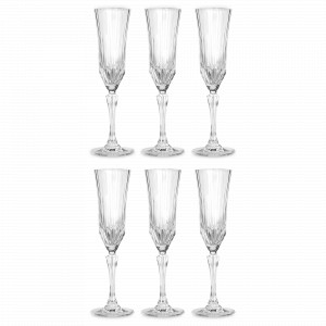 Набор из 6-ти бокалов для шампанского, 180 мл, хрустальное стекло, серия Adagio, RCR, Италия, Скидка -35% на итальянское стекло RCR