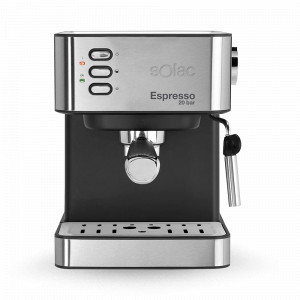 Кофеварка Espresso, 21 х 26 х 30 см, нержавеющая сталь, пластик, серебристый, SOLAC, Испания, Кофеварки эспрессо