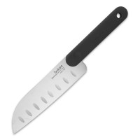 Нож кухонный Сантоку, 18 см, черная ручка, серия Chopping boards and Knives, TREBONN, Италия