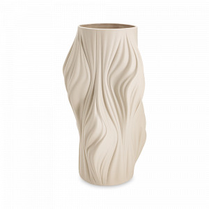 Ваза для цветов Волны, 35.5 см, фарфор, серо-бежевый матовый, HOME &amp; STYLE, Китай, HOME & STYLE (Италия)