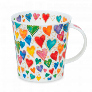 Кружка «Сердечки», 320 мл, костяной фарфор, белый, декор, серия Lomond, DUNOON, Великобритания, Дорогие кружки