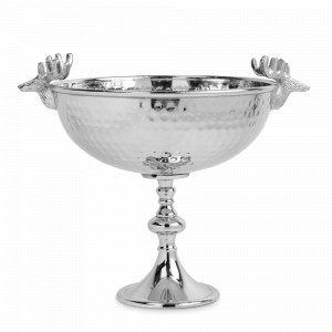 Блюдо на ножке «Олени», 26 х 30 см, металл, серебристый, серия Maral, ANNA LAFARG, Китай, Maral ANNA LAFARG