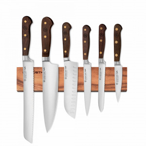 Набор из 6-ти кухонных ножей на магнитном держателе из дерева акации, серия Crafter, WUESTHOF, Золинген, Германия, Набор ножей сантоку
