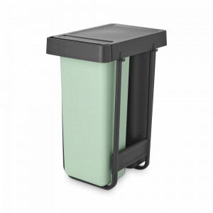 Набор из 2-х встраиваемых ведер для мусора, 2 х 30 л, пластик, антрацит, мятный, серия SORT GO, BRABANTIA, Бельгия, Скидка до -20% на мусорные ведра Brabantia