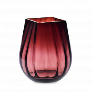 Ваза для цветов, 25.5 см, стекло, ручная работа, красный, KROSNO, Польша, Стеклянные вазы для цветов