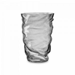 Ваза Crumpl, 20 см, стекло, серый, BERGENSON BJORN, Великобритания, Стеклянные вазы для цветов