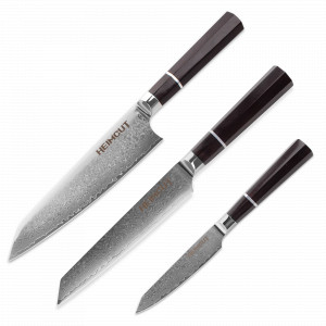 Набор кухонных ножей поварская тройка, серия Octa Damascus, HEIMCUT, Россия, Скидки до -25% на ножи HEIMCUT