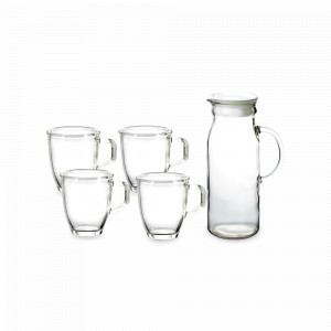 Набор из кувшина и 4-х кружек, стекло, GLASSLOCK, Корея, GLASSLOCK (Корея)