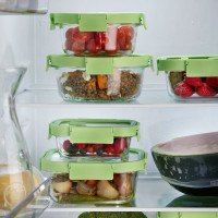 Контейнер пищевой круглый, 950 мл, 19 см, стекло, силикон, зеленый, серия At Home, LEKUE, Испания_00819240052271811593.jpg
