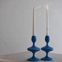 Подсвечник на одну свечу, 20 см, металл, синий, серия Vivlend, BERGENSON BJORN, Великобритания_00817540061386819650.jpg