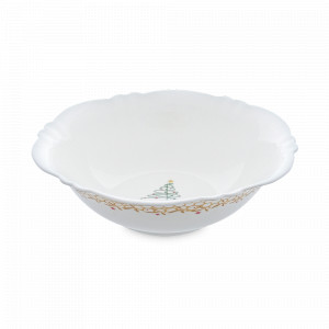 Салатник Magic time, 23 см, фарфор, белый, декор, серия New Year, REPAST, Чехия, Салатники REPAST