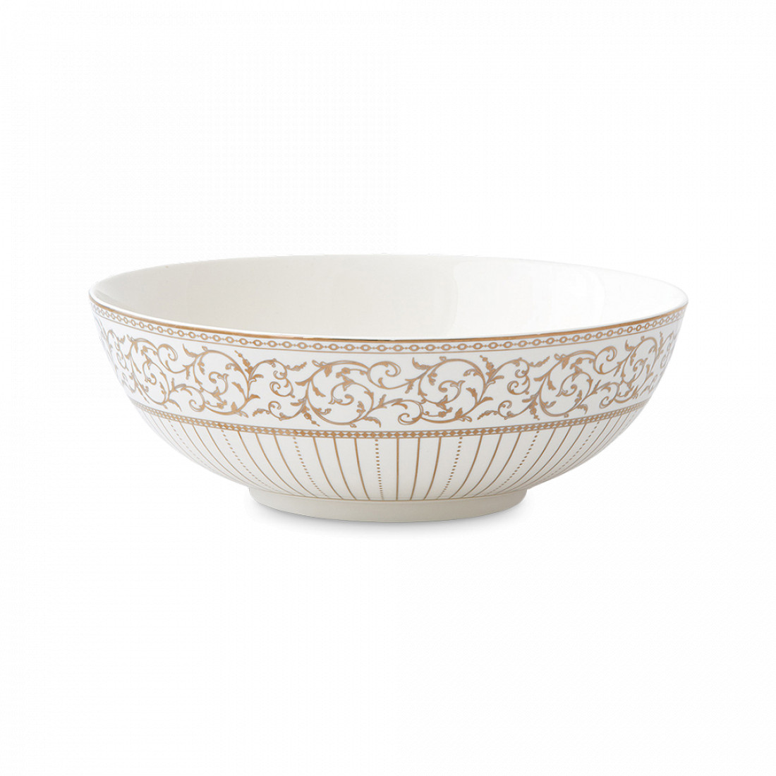 Салатник , 23 см, 1.7 л, фарфор, белый, золотой, серия Golden, Pozzi Milano 1876, Италия