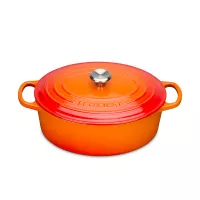 Чугунная эмалированная утятница овальная, 4,1 л, 27 см, оранжевый, LE CREUSET, Франция, 