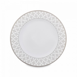 Тарелка закусочная, 21 см, фарфор, белый, серебристый, серия Серебряная сетка, REPAST, Чехия, Серебряная сетка REPAST