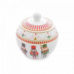 Сахарница Щелкунчик, 250 мл, фарфор, белый, декор, серия New Year, REPAST, Чехия, New Year REPAST