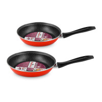 Набор из 2-х сковород, 20 и 24 см, сталь, стеклоэмаль, красный, серия K2 Red, VITRINOR, Испания