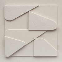 Панно декоративное с эффектом 3D Minimalism Triangle, 40 х 40 см, холст, дерево, белый, серия Art, BERGENSON BJORN, Великобритания_00819730056446374862.jpg
