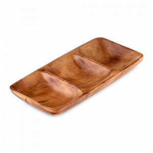 Менажница трехсекционная Organic, 23 х 11 см, акация, коричневый, WALMER, Великобритания, Большая распродажа. Скидки до -60%