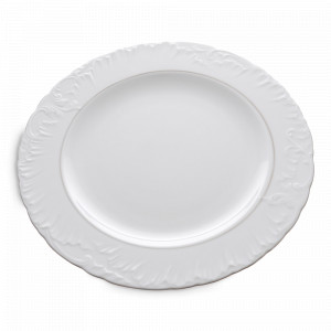 Блюдо круглое, 32 см, фарфор, белый, платиновая отводка, серия Rococo, REPAST, Чехия, Блюда сервировочные REPAST