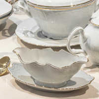 Сервиз столовый на 12 персон, 67 предметов, фарфор, белый, золотой, серия Белый узор, BERNADOTTE, Чехия_00821270056625701877.jpg