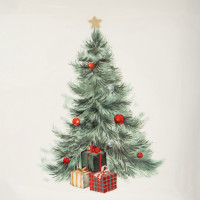 Блюдо квадратное «Лошадка у елки», 22 см, керамика, белый, зеленый, серия Festival, ANNA LAFARG, Китай_00821150049344434866.jpg