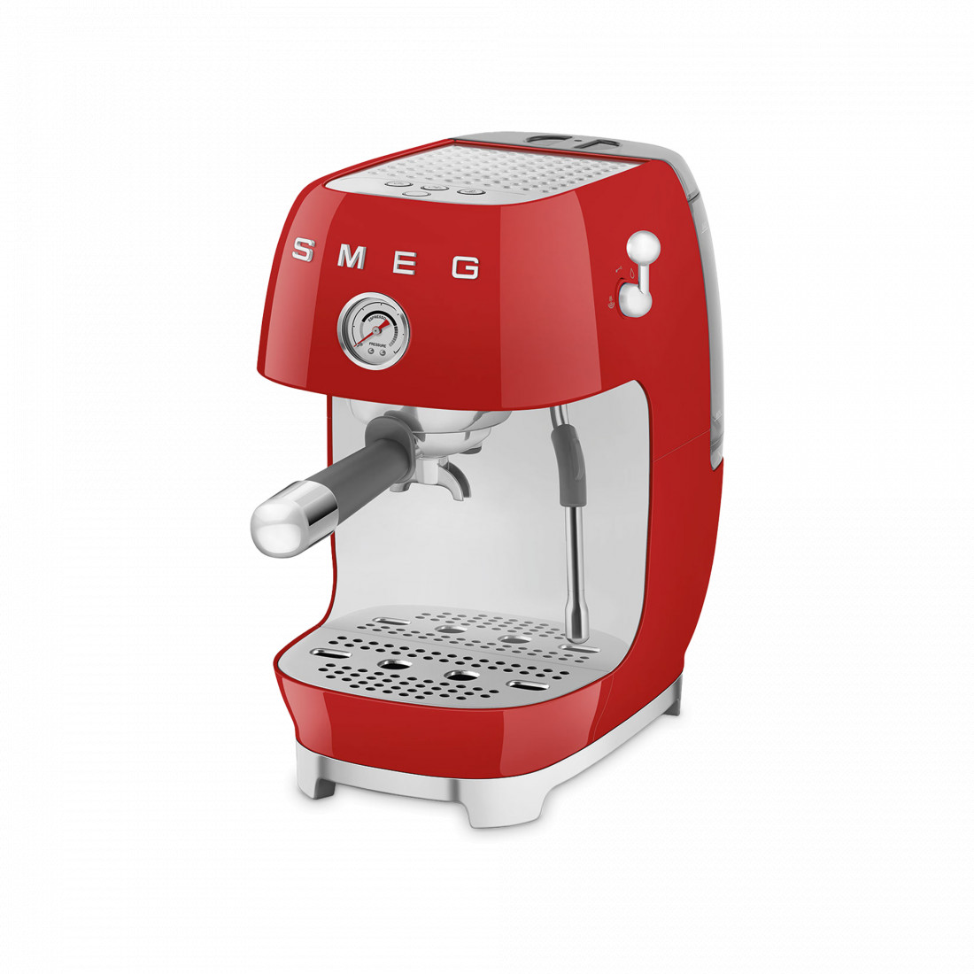 Кофемашина - эспрессо, нержавеющая сталь, пластик, красный, SMEG, Италия