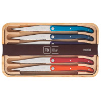 Набор из 6-ти ножей для стейка, 11 см, разноцветная рукоять, серия Laguiole Sens, TARRERIAS BONJEAN, Франция_00822030074126528737.jpg
