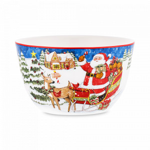 Салатник индивидуальный «Олененок», диаметр: 14 см, материал: керамика, цвет: декор, серия Мастерская Санта Клауса, Certified International, США, CERTIFIED INTERNATIONAL (США)