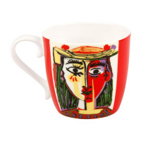 Кружка «Женщина в шляпе Пикассо», 450 мл, костяной фарфор, декор, KOENITZ, Германия_00809240060360999123.jpg