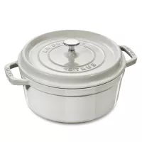 Кокот круглый, 6,7 л, 28 см, чугун, цвет: белый трюфель, серия La Cocotte, STAUB, Франция, 