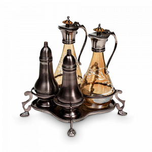 Набор сервировочный для специй и масла Bronze, 250 мл, латунь, стекло, бронзовый, ROOMERS TABLEWARE, Нидерланды, Солонки и перечницы