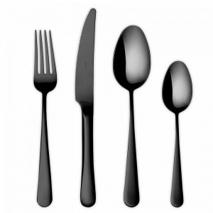 Набор столовых приборов 24 предмета, нержавеющая сталь 18/10, черный, серия Luxor, HERDMAR, Португалия, Подарочные столовые приборы