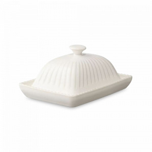 Маслёнка , 11,5 х 16 х 8 см, фарфор, белый, серия Kitchen Spirit, TKANO, Россия, Икорницы, масленки