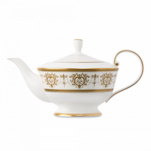Чайник заварочный, 940 мл, костяной фарфор, белый, золотой, серия Золотая тиара, NARUMI, Япония, NARUMI (Япония)