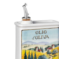 Бутылка для масла Sunflowers, 500 мл, керамика, белый, декор, серия Oliere in Fiore, NUOVA CER, Италия_00819860070496109803.jpg