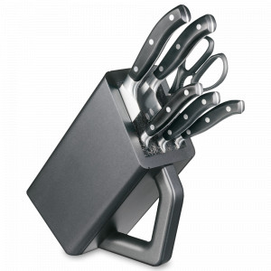 Набор из 5 кухонный ножей + ножницы в подставке из бука Grand Maitre, VICTORINOX, Швейцария, Набор ножей накири